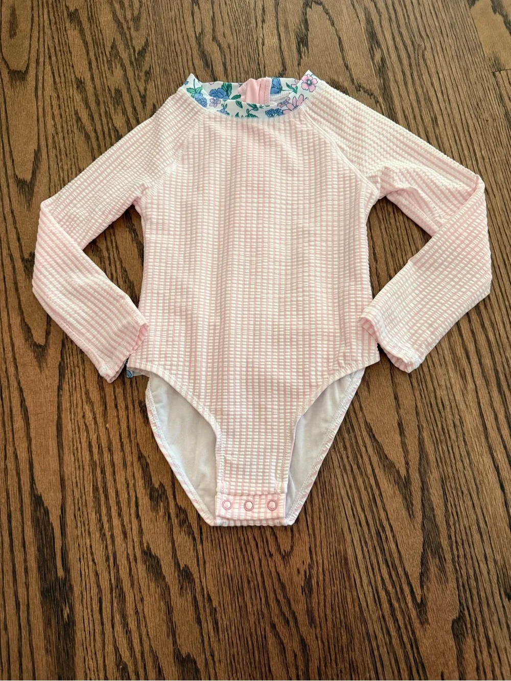 Tommy Bahama Light Pink Striped Long Sleeve One-Piece